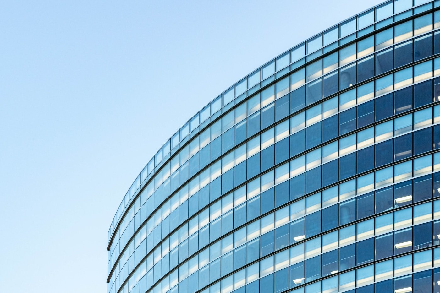 Modern aluminum and glass facade